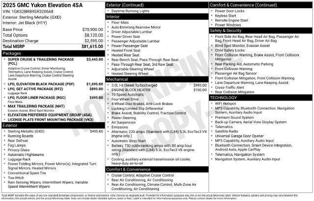 Used 2025 GMC Yukon Elevation AWD/4WD image 6