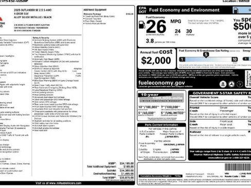 Used 2025 Mitsubishi Outlander SE AWD/4WD image 4