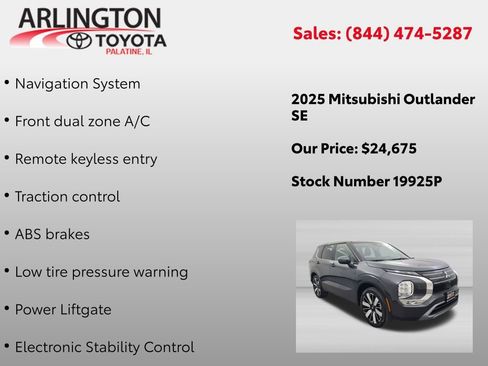Used 2025 Mitsubishi Outlander SE AWD/4WD image 2