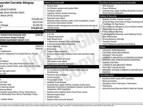 Used 2026 Chevrolet Corvette Stingray Coupe w/ Battery Protection Package RWD image 3