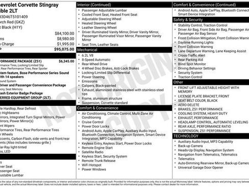 New 2026 Chevrolet Corvette Stingray w/ Z51 Performance Package image 7