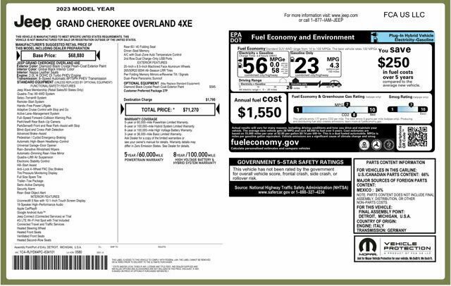 Used 2023 Jeep Grand Cherokee Overland AWD/4WD image 51