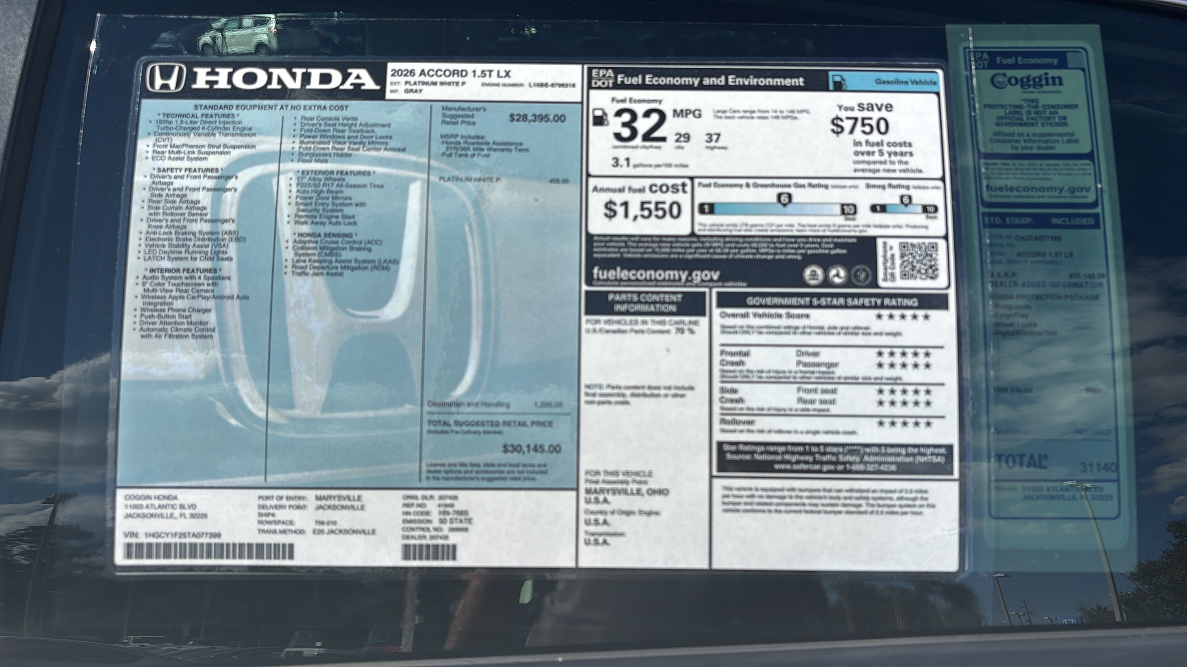 New 2026 Honda Accord LX image 10
