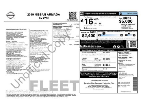 Used 2019 Nissan Armada SV w/ Driver Package RWD image 5
