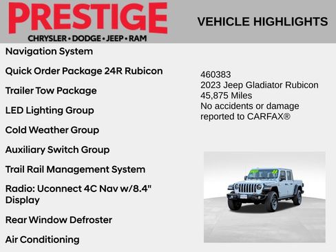 Used 2023 Jeep Gladiator Rubicon w/ LED Lighting Group AWD/4WD image 2