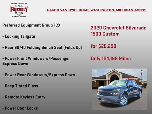 Used 2020 Chevrolet Silverado 1500 Custom w/ Custom Value Package AWD/4WD image 5