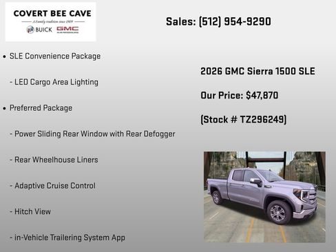 New 2026 GMC Sierra 1500 SLE w/ Preferred Package RWD image 30