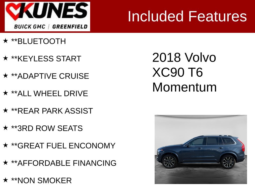 Used 2018 Volvo XC90 T6 Momentum w/ Convenience Package AWD/4WD image 3