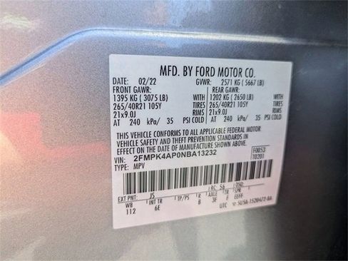Certified 2022 Ford Edge ST w/ Equipment Group 401A image 31