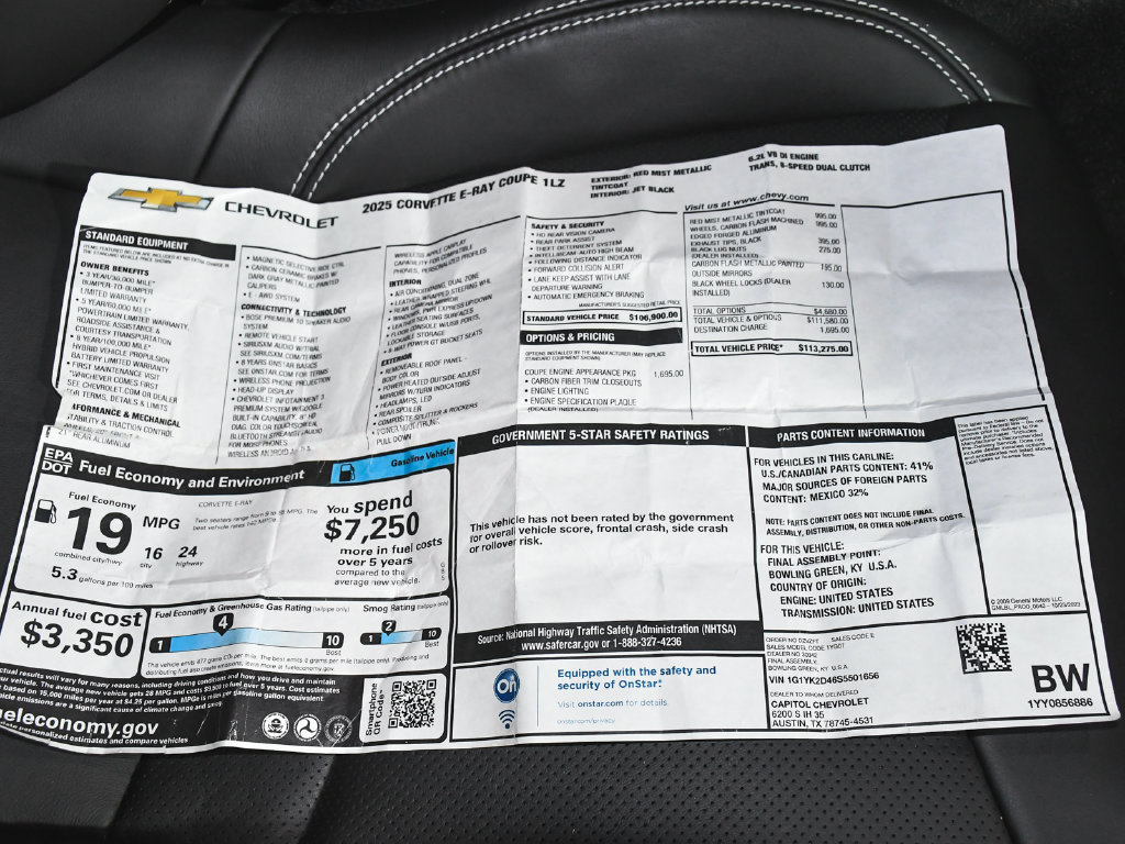 Used 2025 Chevrolet Corvette E-Ray AWD/4WD image 51