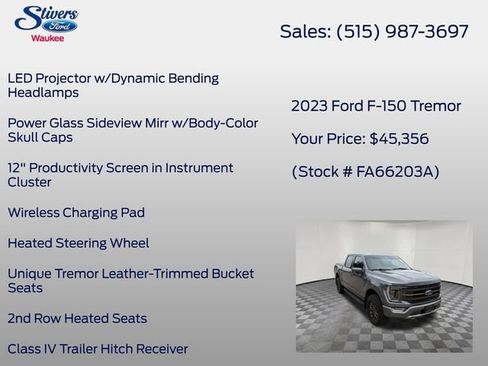 Used 2023 Ford F150 Tremor w/ Equipment Group 402A High AWD/4WD image 32