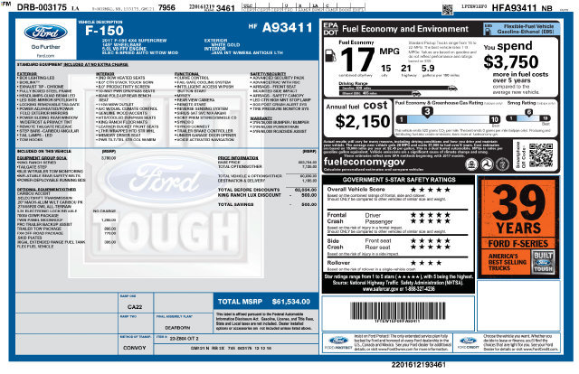 Used 2017 Ford F150 King Ranch w/ Equipment Group 601A Luxury AWD/4WD image 36
