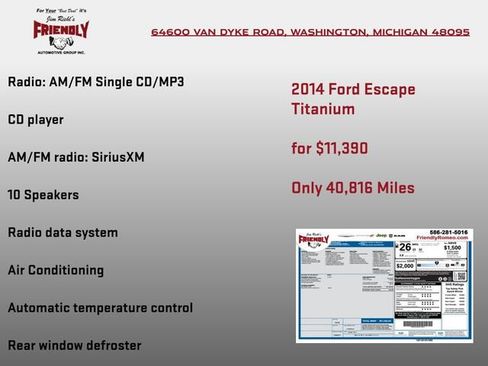 Used 2014 Ford Escape Titanium w/ Equipment Group 401A FWD image 3
