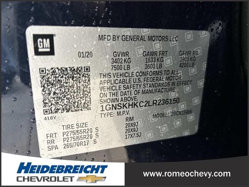 Used 2020 Chevrolet Suburban LT w/ Luxury Package AWD/4WD image 8