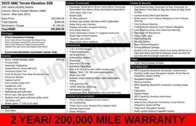 Used 2025 GMC Terrain Elevation AWD/4WD image 60