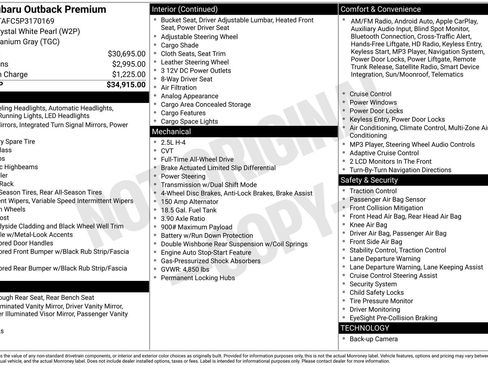 Used 2023 Subaru Outback Premium image 44