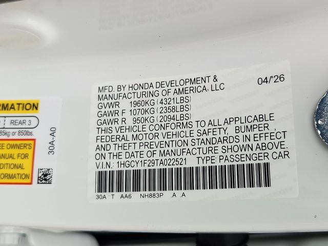 Certified 2026 Honda Accord LX image 29
