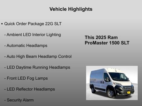 New 2025 RAM ProMaster 1500 w/ Quick Order Package 22G SLT image 15