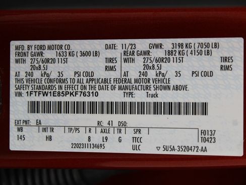 Used 2023 Ford F150 Lariat w/ Equipment Group 502A High AWD/4WD image 85