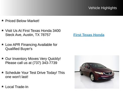 Used 2013 Honda Civic LX image 9