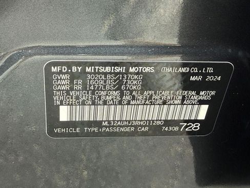Used 2024 Mitsubishi Mirage ES FWD image 24