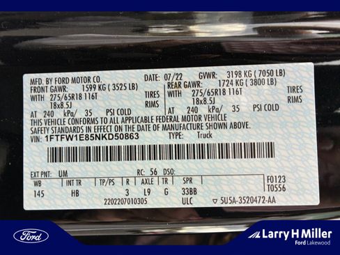 Used 2022 Ford F150 Lariat w/ Equipment Group 502A High image 25