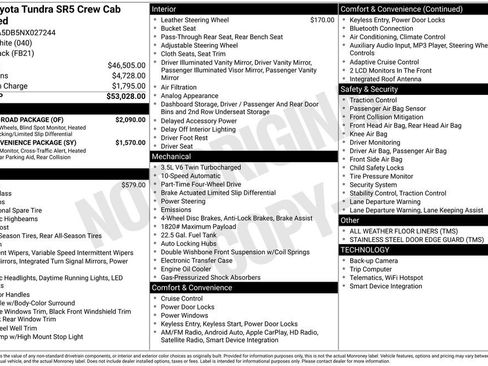 Used 2022 Toyota Tundra SR5 w/ TRD Off-Road Package image 30