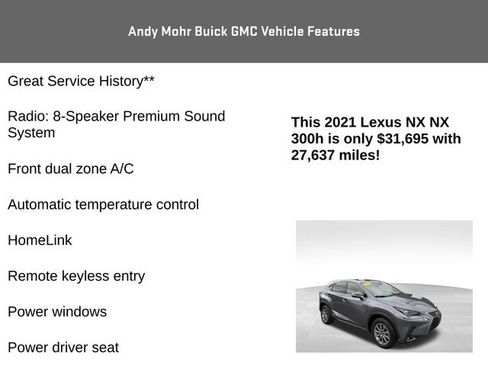 Used 2021 Lexus NX 300h AWD w/ Comfort Package image 8