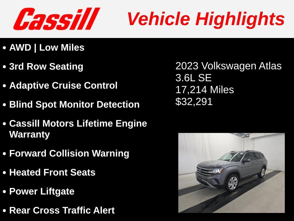 Used 2023 Volkswagen Atlas SE AWD/4WD image 3