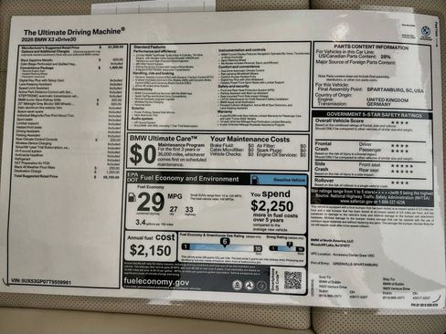 New 2026 BMW X3 xDrive30i w/ Convenience Package AWD/4WD image 47