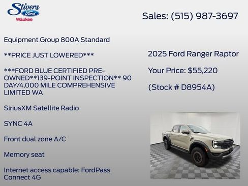 Used 2025 Ford Ranger Raptor AWD/4WD image 8