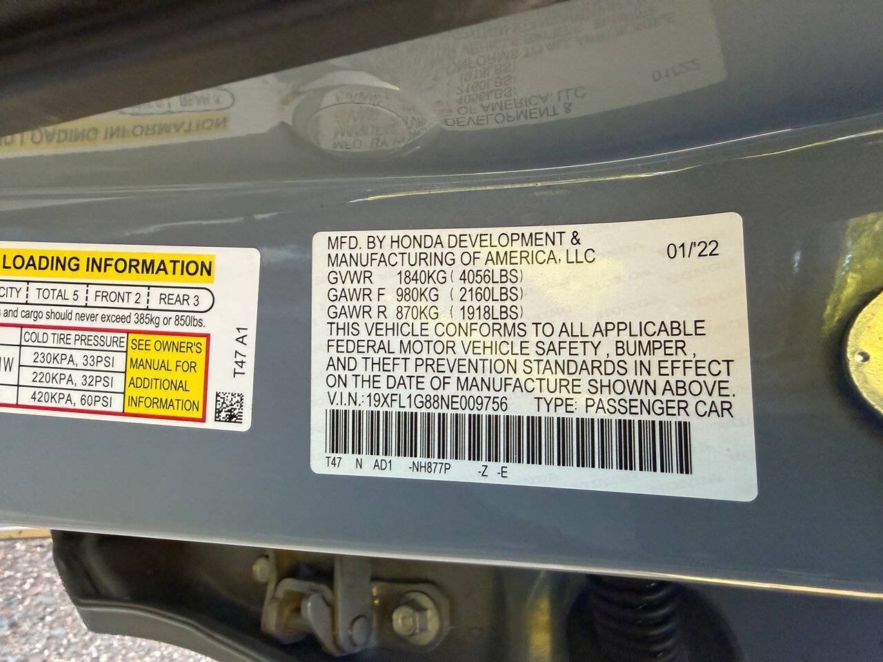 Used 2022 Honda Civic Sport Touring image 10