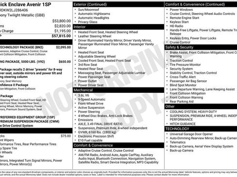 Used 2020 Buick Enclave Avenir w/ Avenir Technology Package image 39