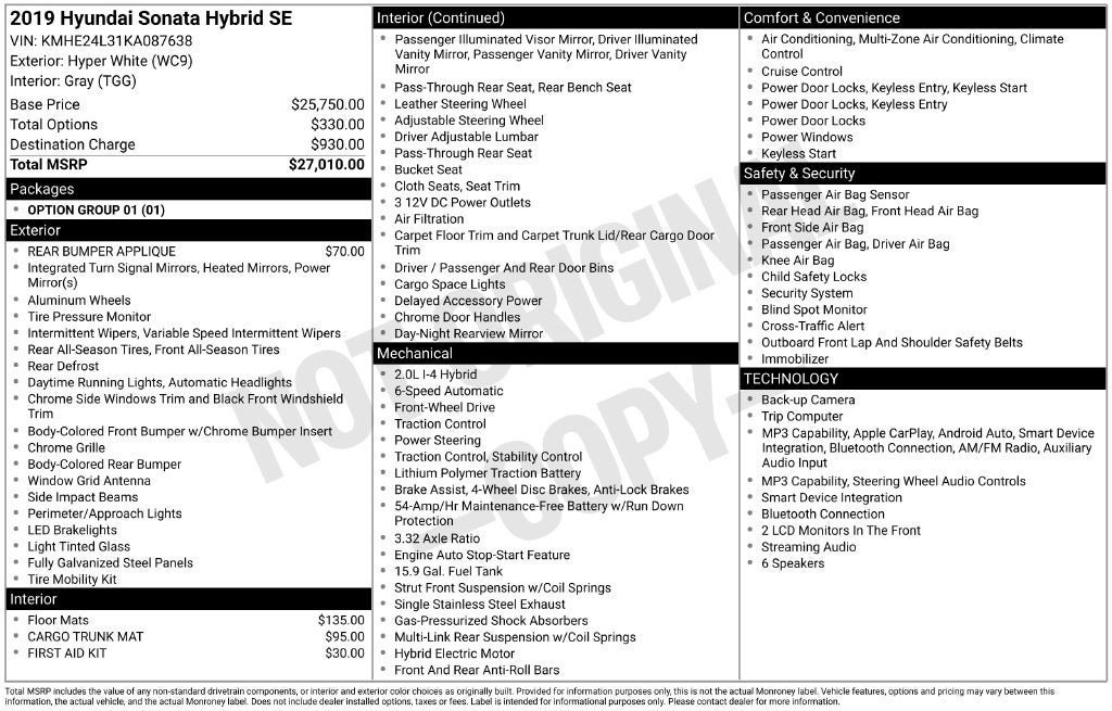 Used 2019 Hyundai Sonata SE FWD image 3