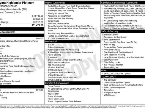 Used 2021 Toyota Highlander Platinum image 2