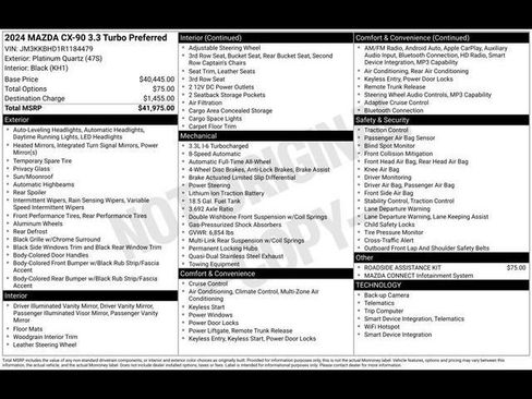 Used 2024 MAZDA CX-90 3.3 Turbo w/ Preferred Package image 2