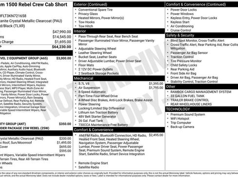 Used 2019 RAM 1500 Rebel w/ Rebel Level 2 Equipment Group image 2
