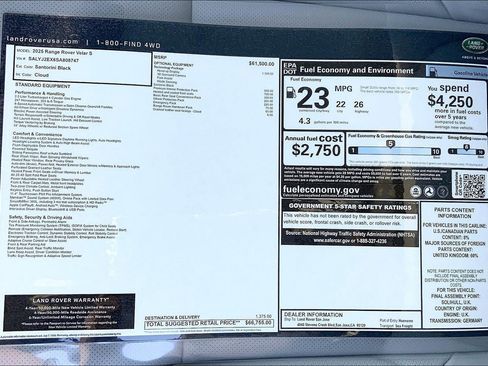 New 2025 Land Rover Range Rover Velar S image 14