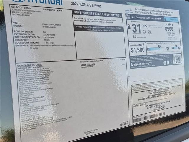 New 2027 Hyundai Kona SE FWD image 17