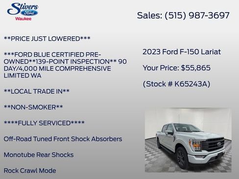 Certified 2023 Ford F150 Lariat w/ Max Trailer Tow Package AWD/4WD image 28