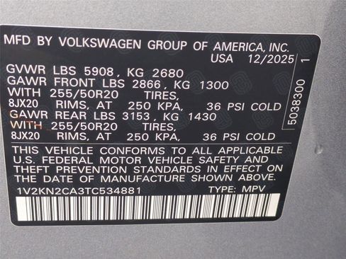 New 2026 Volkswagen Atlas SE image 24