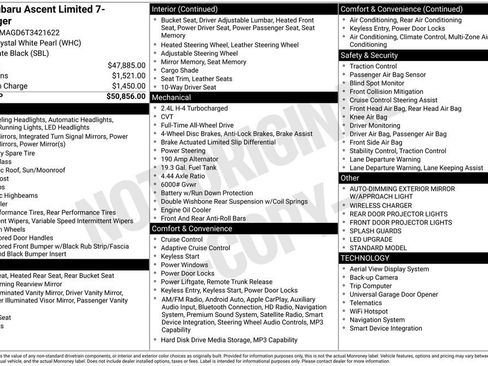 New 2026 Subaru Ascent Limited AWD/4WD image 1