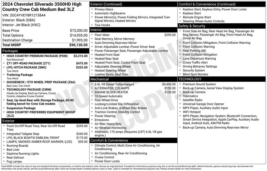 Certified 2024 Chevrolet Silverado 3500 High Country w/ High Country Premium Package AWD/4WD image 12