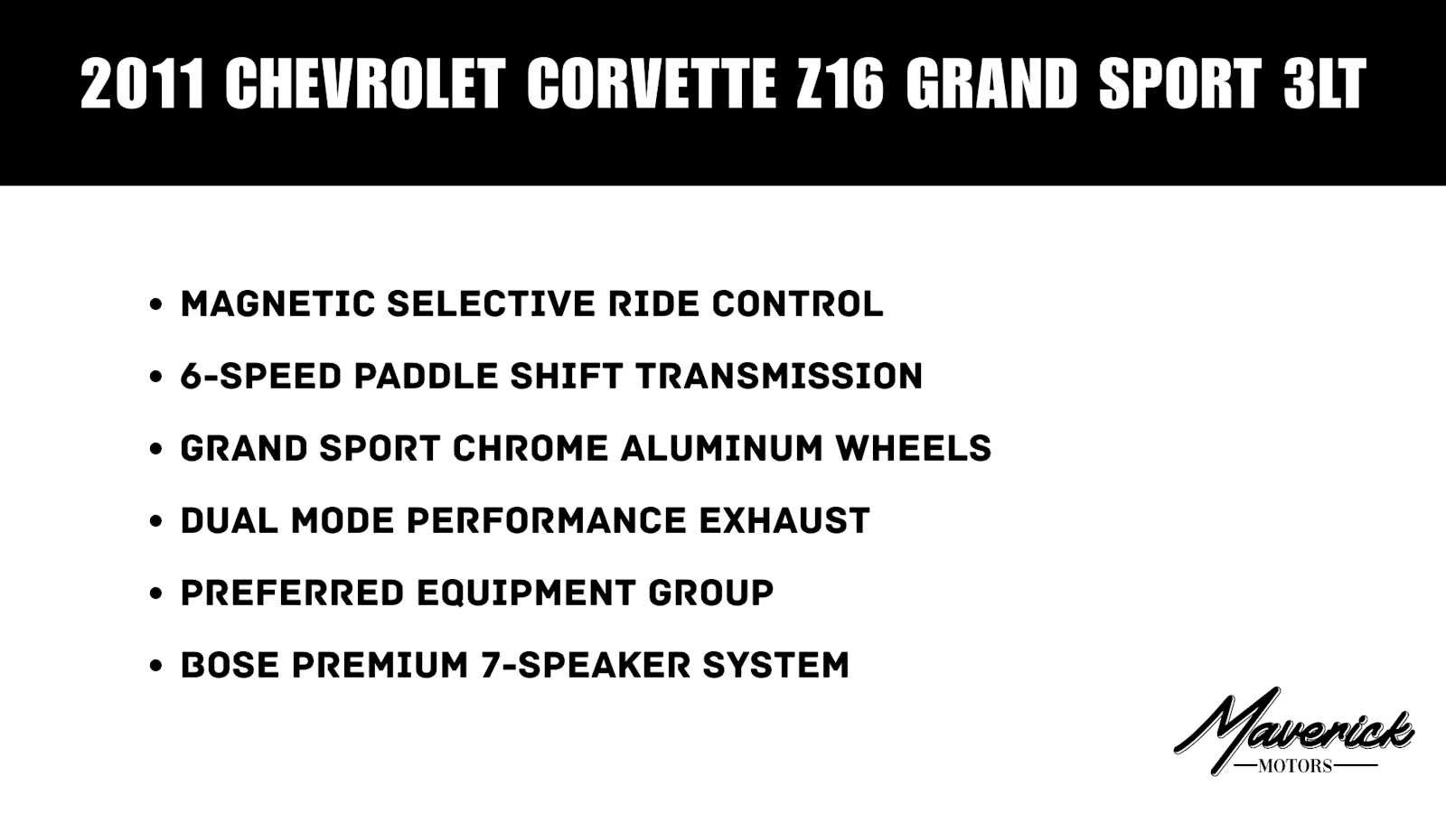 Used 2011 Chevrolet Corvette Grand Sport w/ Preferred Equipment Group RWD image 2
