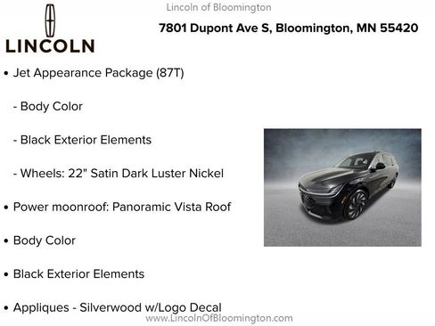 Used 2024 Lincoln Nautilus Black Label w/ Jet Appearance Package (87T) AWD/4WD image 9