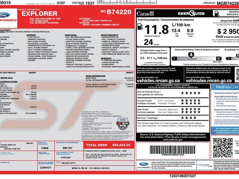 Used 2021 Ford Explorer ST w/ ST Street Pack AWD/4WD image 2