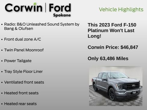 Certified 2023 Ford F150 Platinum w/ FX4 Off-Road Package AWD/4WD image 25