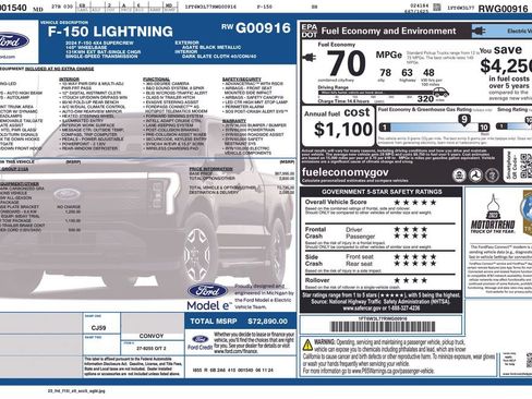 Used 2024 Ford F150 Lightning Flash w/ Max Trailer Tow Package AWD/4WD image 14