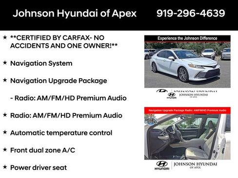 Used 2022 Toyota Camry XLE w/ Navigation Upgrade Package FWD image 6