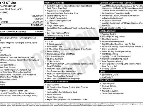 New 2026 Kia K5 GT-Line w/ GT-Line Red Interior Package image 9